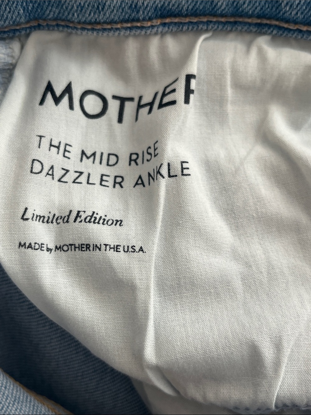 MOTHER Mid Rise Dazzler Ankle LIMITED EDITION - Light Blue size 29 - Picture 9 of 10
